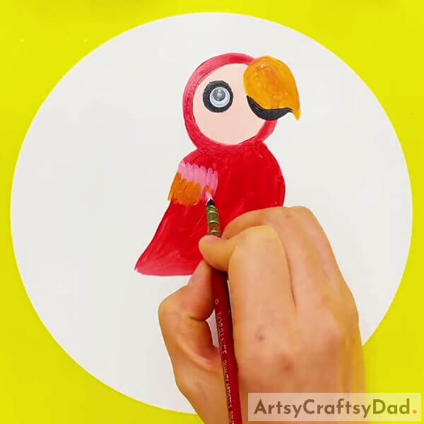 Drawing The Eyeball- Directions for painting parrots with a rainbow of colors 