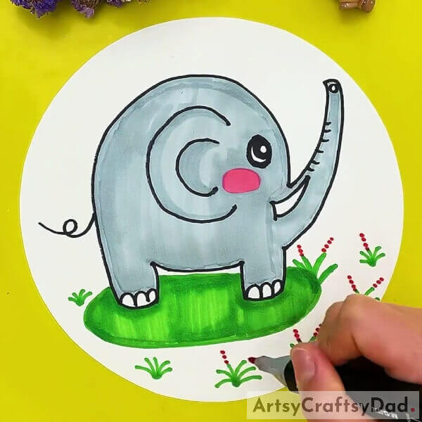 Drawing The Final Details- Explaining to Kids the Process of Drawing an Elephant With Hand Signals