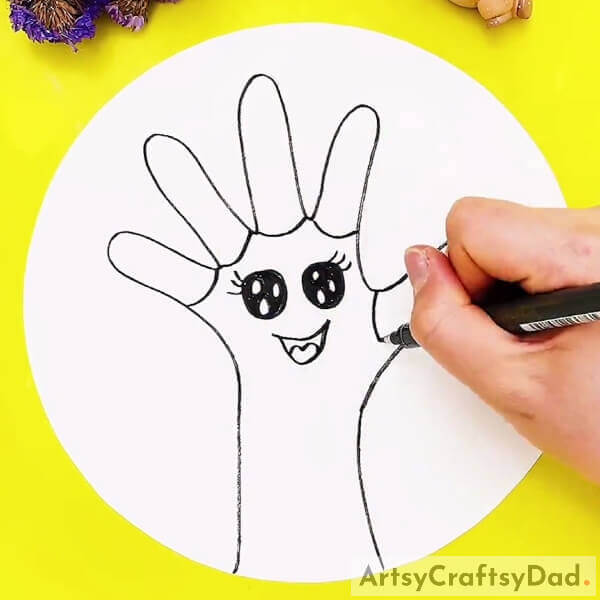Drawing The Mouth and Branches- A tutorial for novices on drawing a pleasing tree using a hand contour.