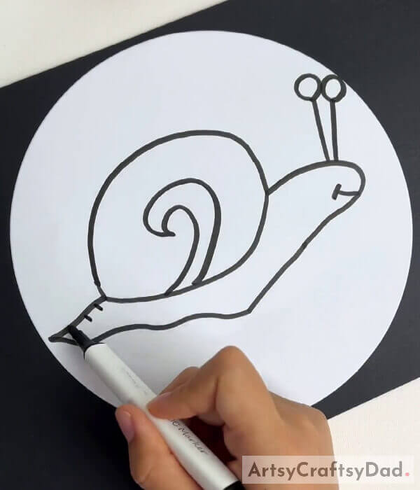Drawing The Snail- Demonstrating to Youngsters How to Draw a Snail With Hand Movements