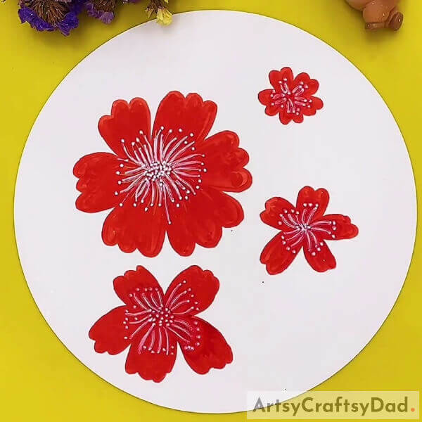 Drawing Two More Red Poppy Flowers- A lesson for kids to learn how to draw a red poppy flower