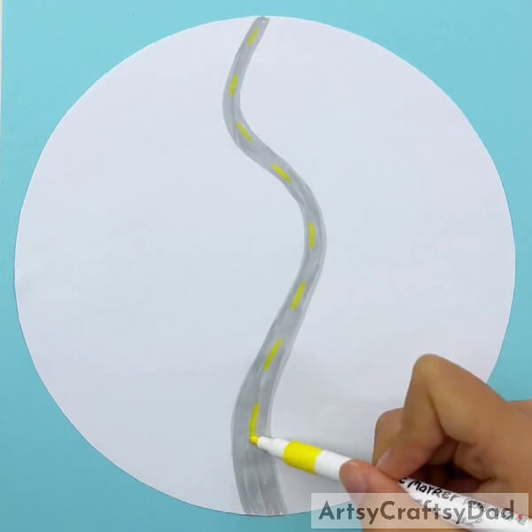 Drawing Yellow Lines On The Road-How to create a paper shredding craft in a forest.