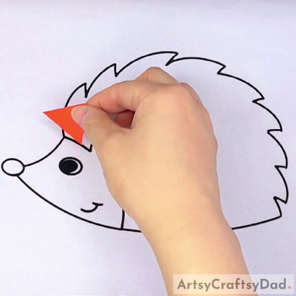 Folding And Pasting The Diamond Shape- Step-by-Step Guide to Creating a Colorful Hedgehog Paper Art for Kids