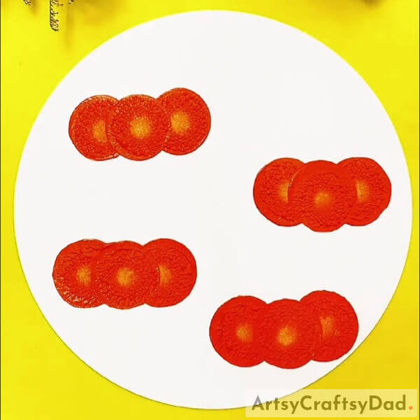 Forimg More Capsicums- Instructions for Newbies on How to Make a Circular Stamp with Peppers