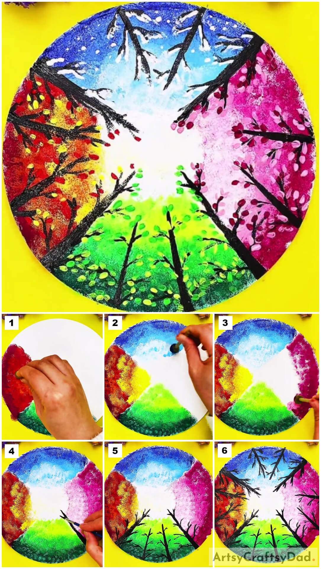 All Four Season Trees Painting Tutorial