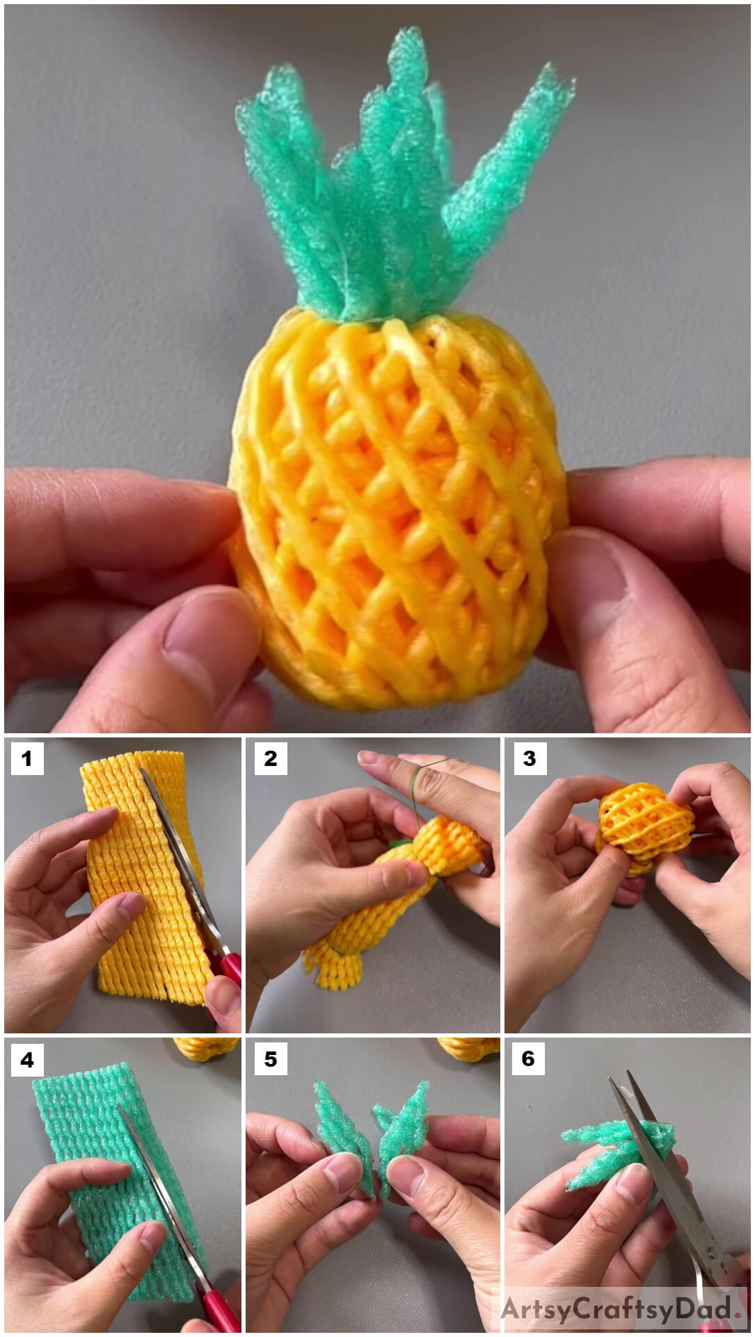 Fruit Foam Net Pineapple Model Craft Tutorial