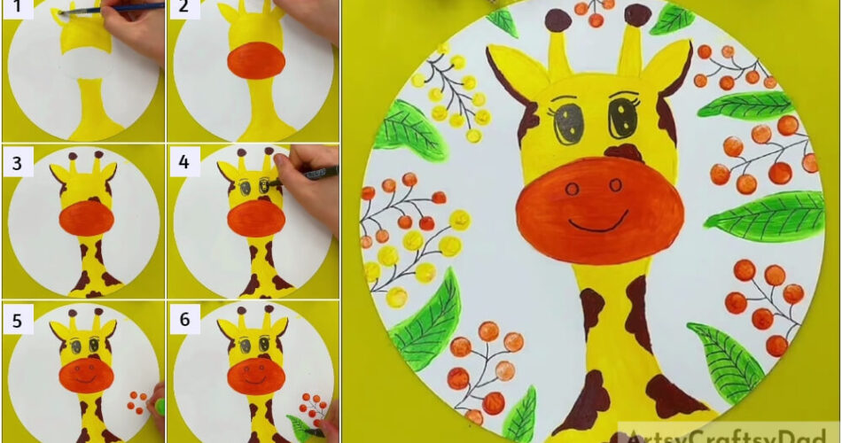 Giraffe Face Painting Step by Step Tutorial For Kids