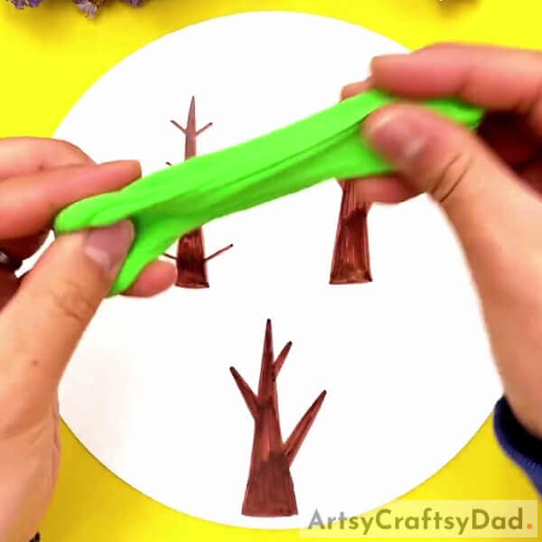 Knead Clay-Simple Tree Artwork Craft Tutorial Using Clay Circles For Kids