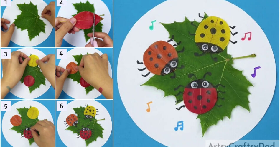 Ladybugs On Leaves: Leaf Craft Tutorial