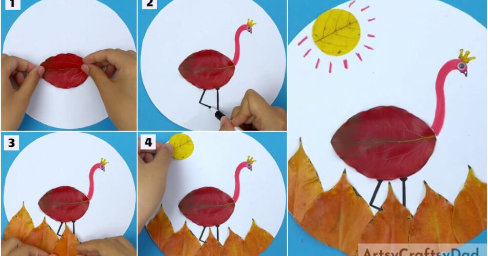 Leaf Ostrich Craft Tutorial For Kids