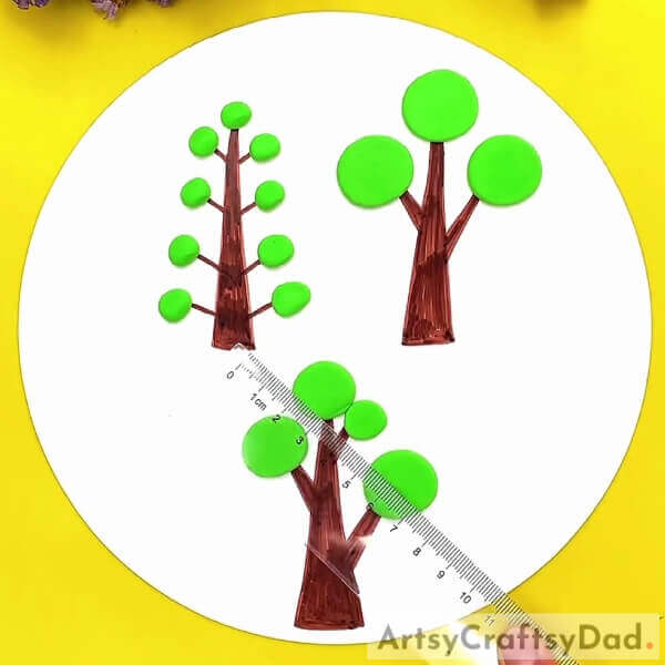 Leaves on the Third Tree-Beautiful Tree Artwork Craft Tutorial Using Clay Circles For Kids