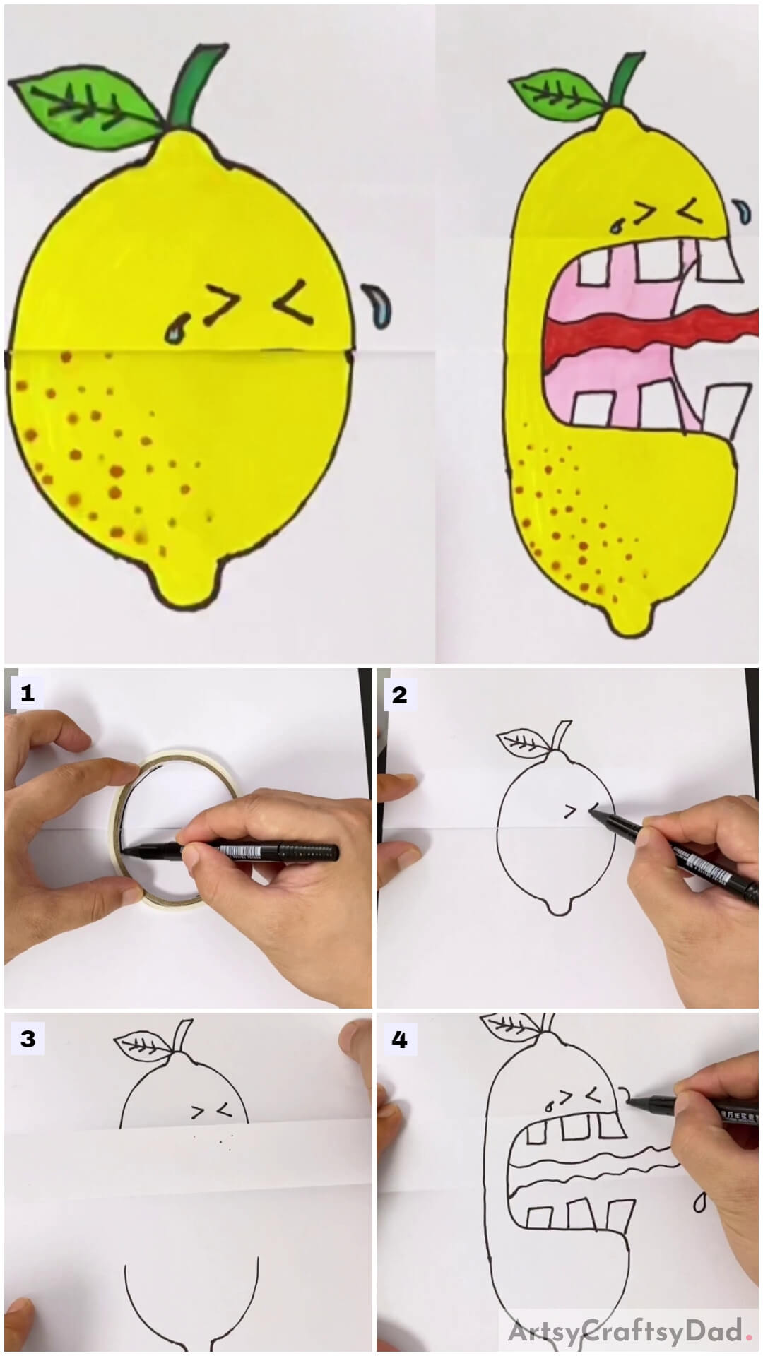 Lemon Screaming Fun Drawing Tutorial For Beginners