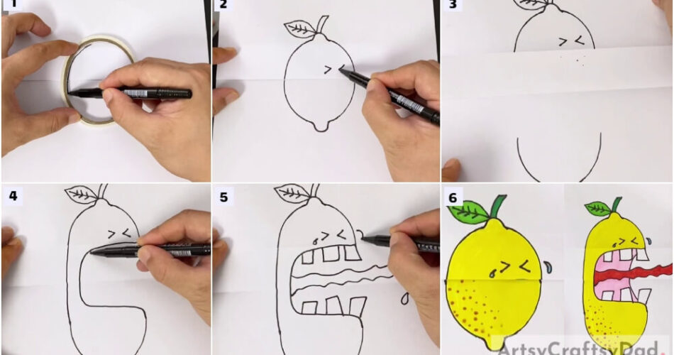 Lemon Screaming Fun Drawing Tutorial For Beginners