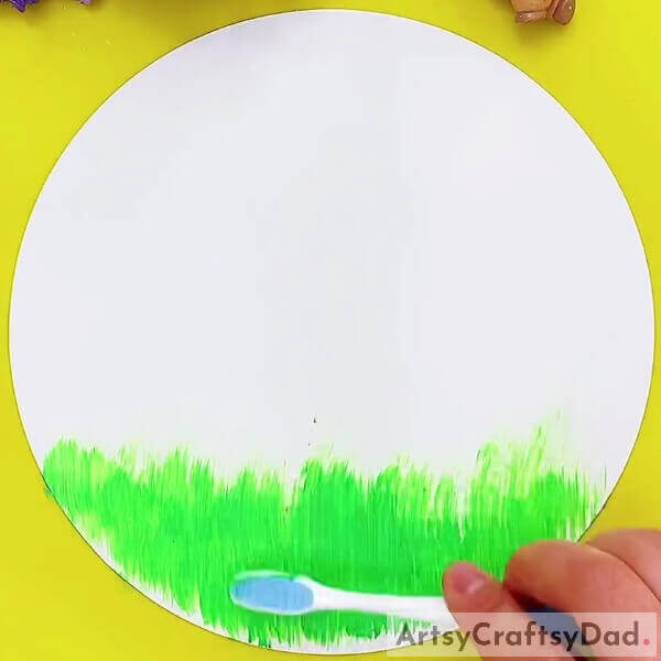 Making Grass Using A Toothbrush - Hedgehog: Crafting with Sunflower Seeds & Clay