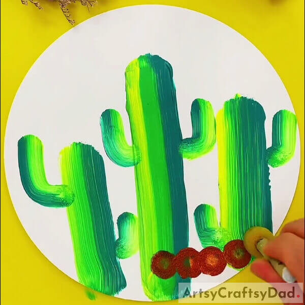 Making The Ground- Tutorial on creating a cactus illustration through stamping 