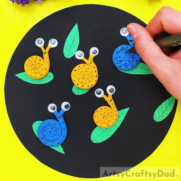 Making More Snails- Simple Clay Snails On Leaves Craft For Kids