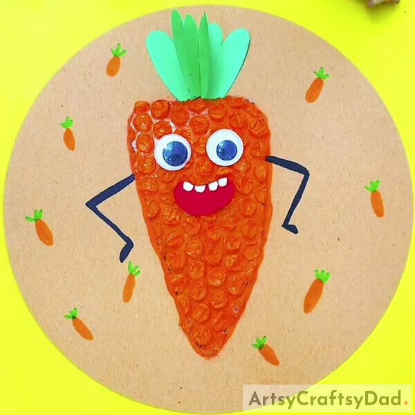 Making More Tiny Carrots- An Instructional Guide for Kids to Make Art with Bubble Wrap and Carrots