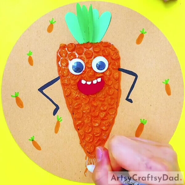 Making Roots Of The Carrot- Making Art with Bubble Wrap and Carrots - A Tutorial for Kids