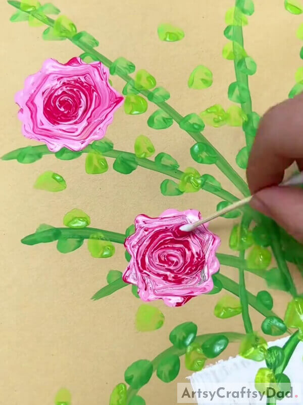 Making Roses- Simple Steps to Paint a Rose Vase For Children 