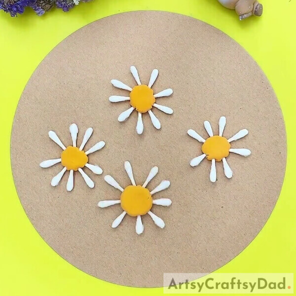 Making Some More-Amazing Sunflower Garden Using Cotton Buds Tutorial For Kids