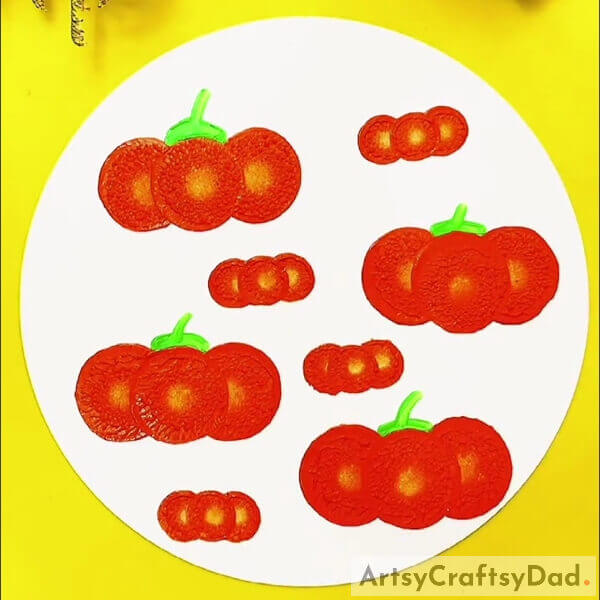 Making Stems Of All Big Capsicums- Creating a Circular Stamp with Peppers - A Tutorial for kids