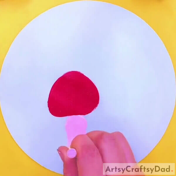 Making The Stalk Of The Mushroom- Kids can now make their own Mushroom Garden scene through stamping!