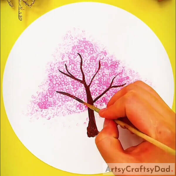 Making Tree Branches- Cherry Blossom: How to Paint with Q-Tips