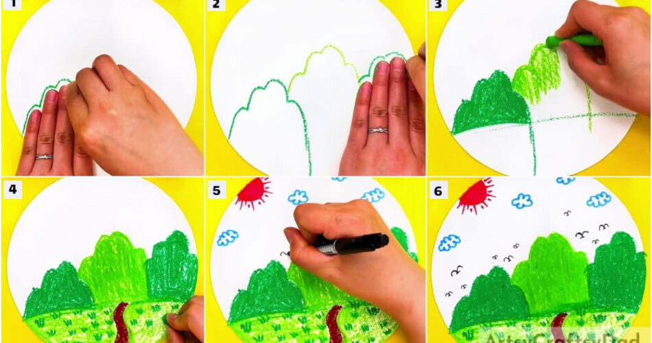 Mountain Landscape: Hand Outline Hack Drawing Tutorial