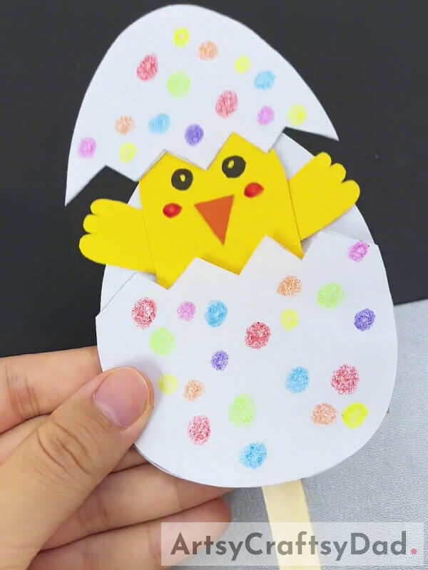 Our Adorable Yellow Chick Is Ready To Hatch-A tutorial teaching kids how to make chicks out of paper