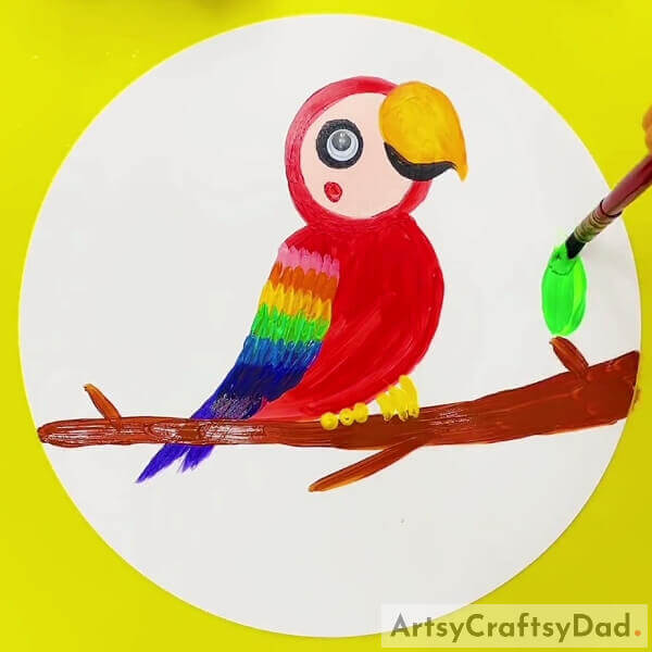 Painting Leaves- Tips for painting parrots with a variety of colors 
