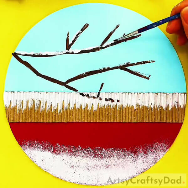 Painting Snow On Our Tree Branches- The Art of Crafting a Winter Cherry Blossom
