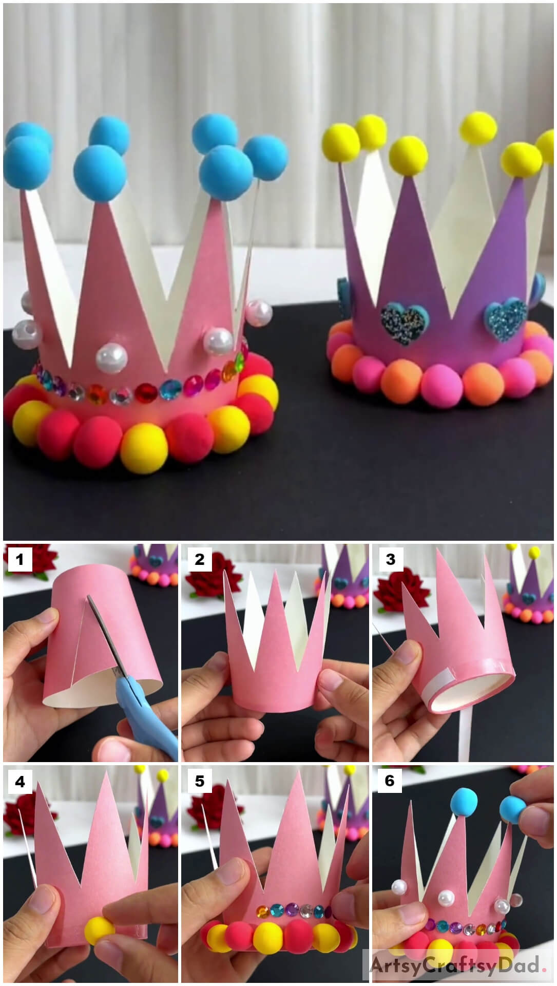 Paper Cup And Clay Crowns Craft Tutorial For Beginners