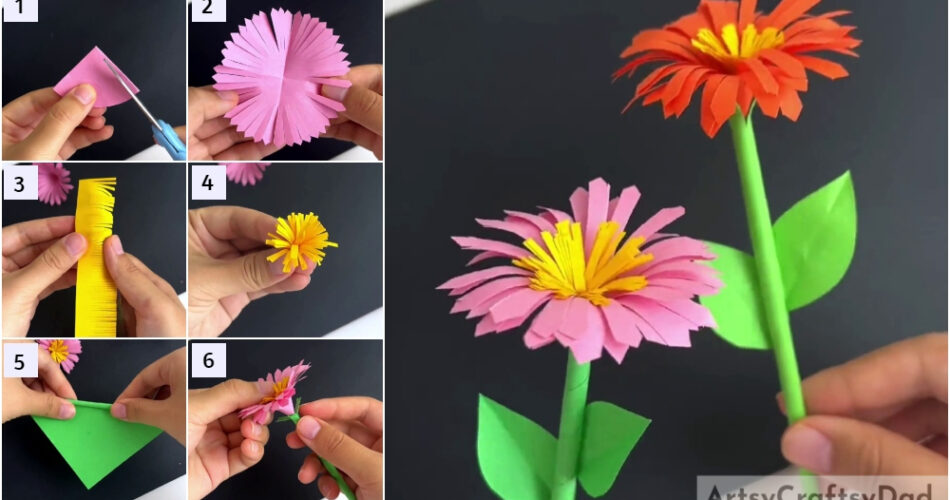 Paper Cutting Artificial Flowers Craft Tutorial