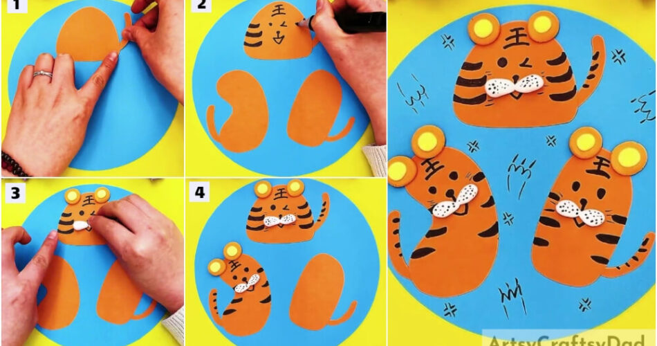 Paper Cutting Cute Tigers Craft Tutorial For Kids