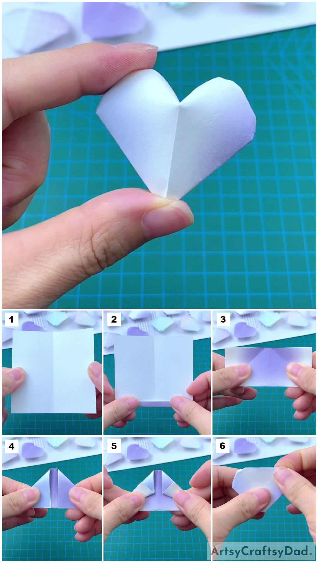 Paper Heart Origami Craft Tutorial For Kids