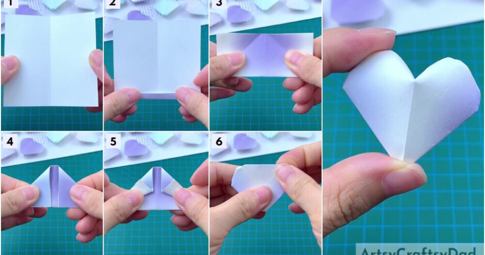 Paper Heart Origami Craft Tutorial For Kids