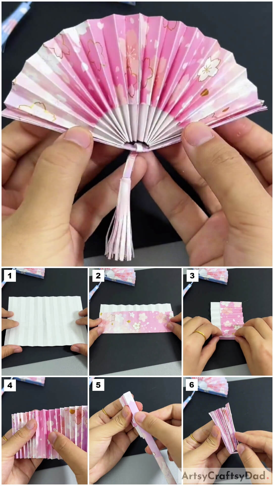 Paper Origami Chinese Fan Craft Tutorial For Beginners