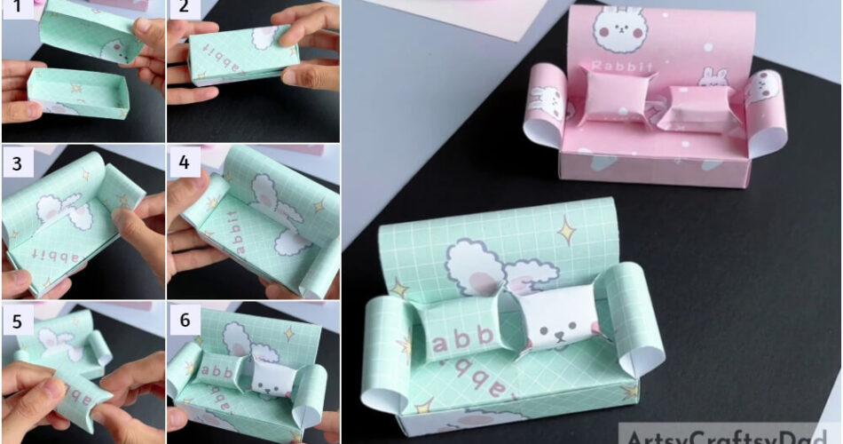 Paper Origami Sofa Craft Tutorial For Kids