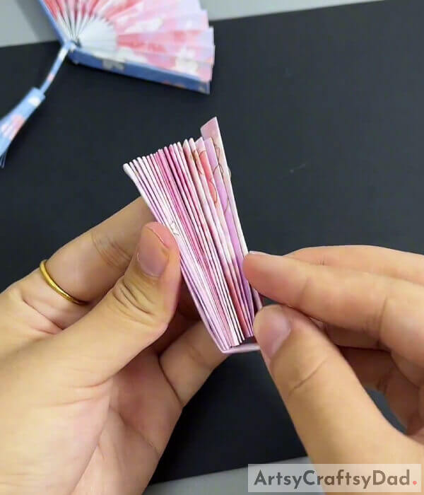 Pasting Thick Lengthy Piece Of Paper At Another Side- A Tutorial to Teach Novices How to Create an Origami Chinese Fan 