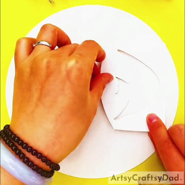 Placing Angelfish Paper Stencil Over The Base- Steps for Creating Angelfish Pictures by Paper Stenciling and Stamping