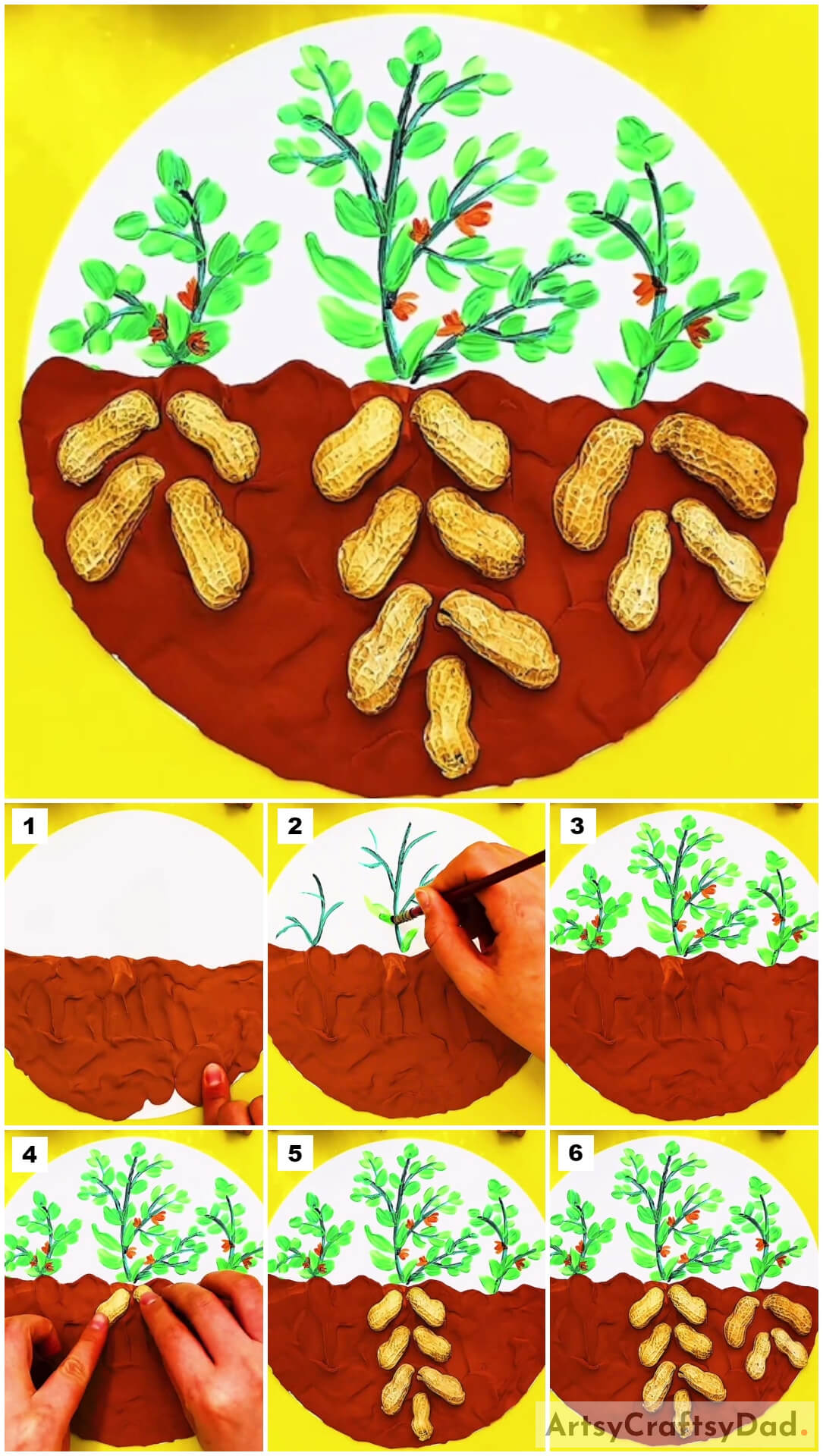 Plants With Roots In The Soil: Clay & Peanut Shell Craft Tutorial
