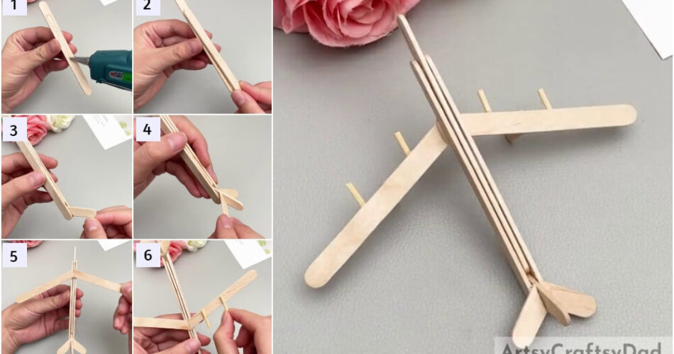  Easy Airplane Craft Model Using Popsicle Stick For Kids