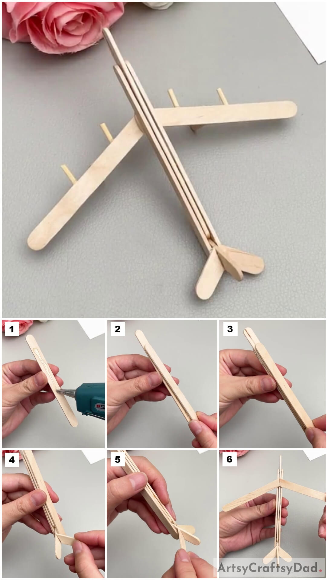  Easy Airplane Craft Model Using Popsicle Stick For Kids