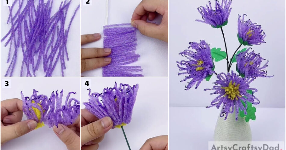 Purple Fruit Foam Net Flowers Decor Craft Tutorial