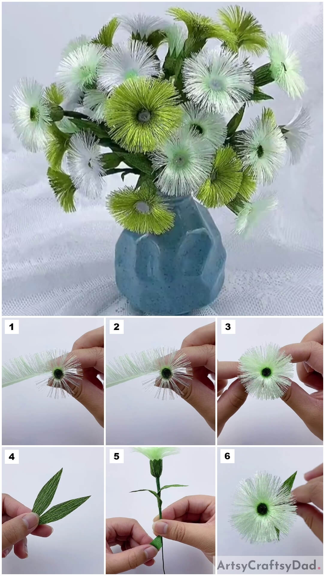 Ribbon Blooming Flower Craft Tutorial For Kids