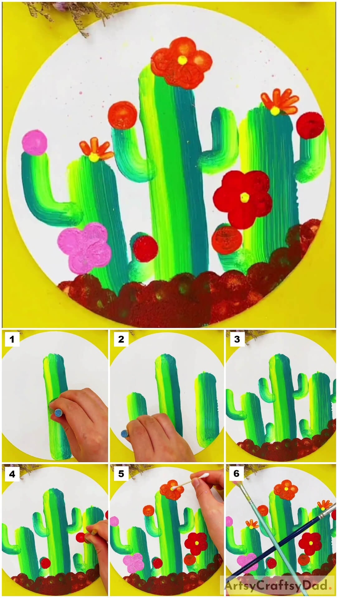 Shaded Cactuses: Stamp Painting Step by Step Tutorial