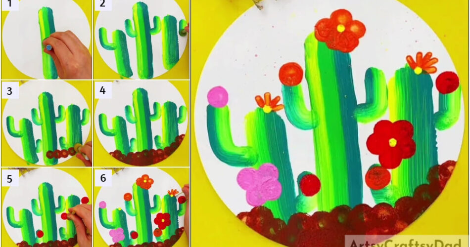 Shaded Cactuses: Stamp Painting Step by Step Tutorial