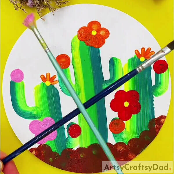 Sprinkling Paint- Tutorial on stamping for a shaded cactus design