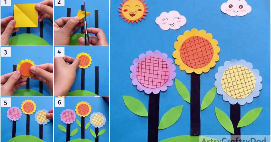 Sunny Day Sunflower Field: Paper Craft Tutorial