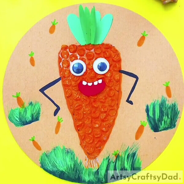 This Is The Final Look Of Your Bubble Wrap Carrot Final- A Fun Activity for Children Utilizing Bubble Wrap and Carrots